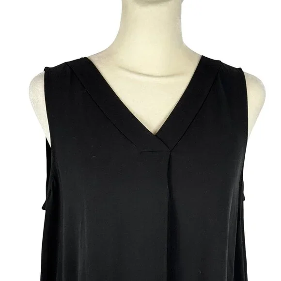 Like new Eileen Fisher Black 100% Silk Minimalist V-Neck Tunic Top XS - Picture 6 of 10
